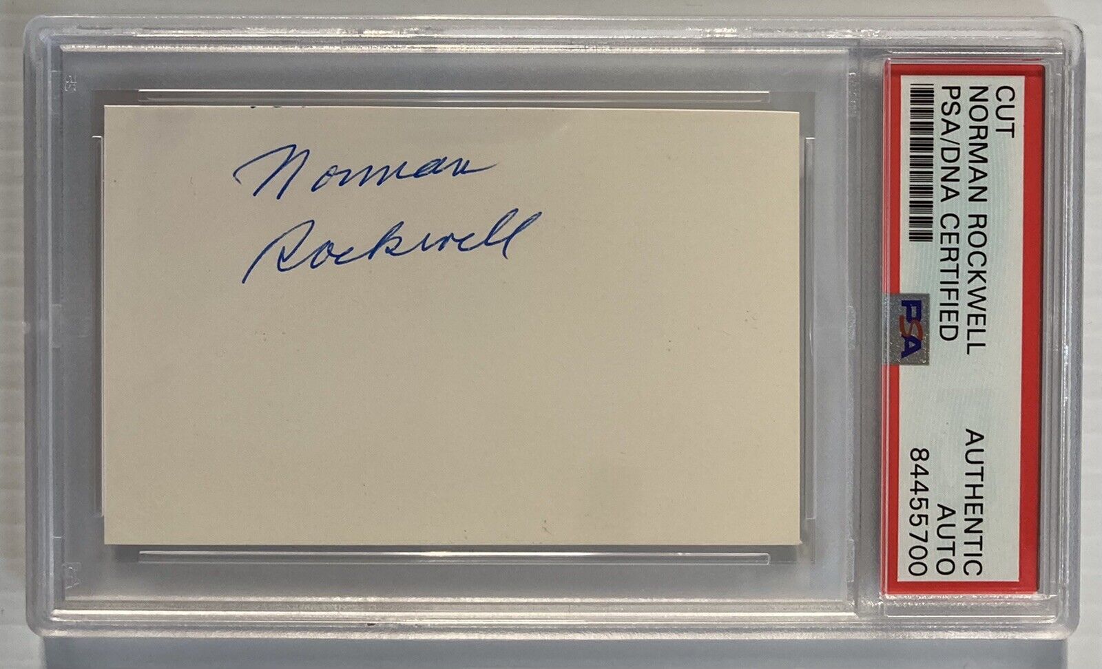 Norman Rockwell Signed Autograph 2.25 x 3.25 Cut Signature - PSA DNA - FREE S&H