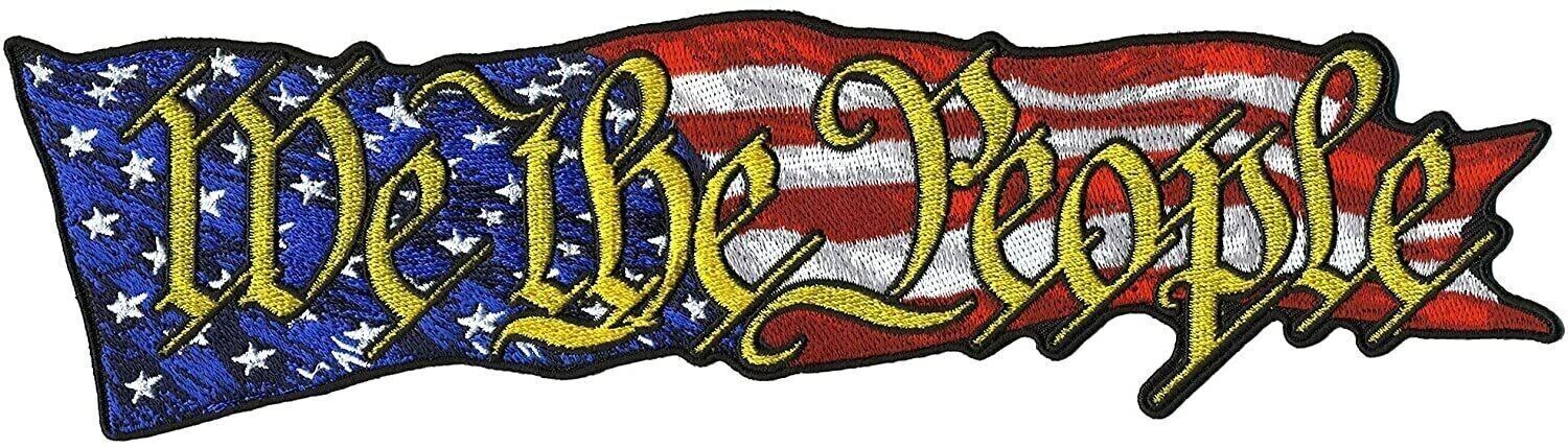 We The People U.S.A Flag JACKET VEST BACK PATCH - 10.0 X 3.0  inch iron on Sew