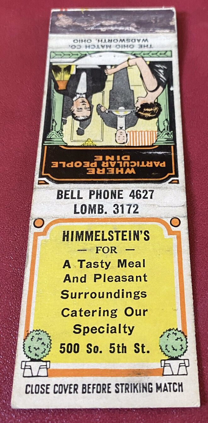 Matchbook Cover Himmelstein’s For A Tasty Meal & Pleasant Surroundings