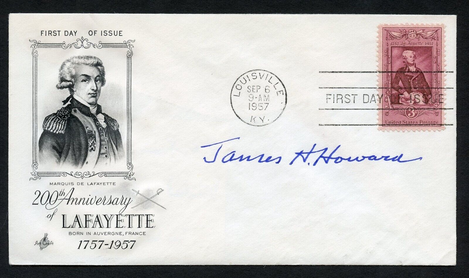 James H. Howard d1995 signed autograph FDC Medal of Honor Flying Tiger WWII BAS