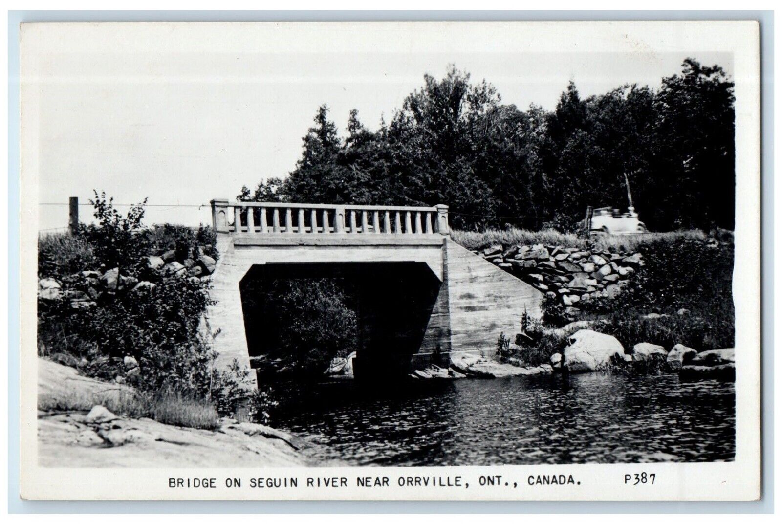 c1940's Seguin River Bridge Near Orrville Ontario Canada RPPC Photo Postcard