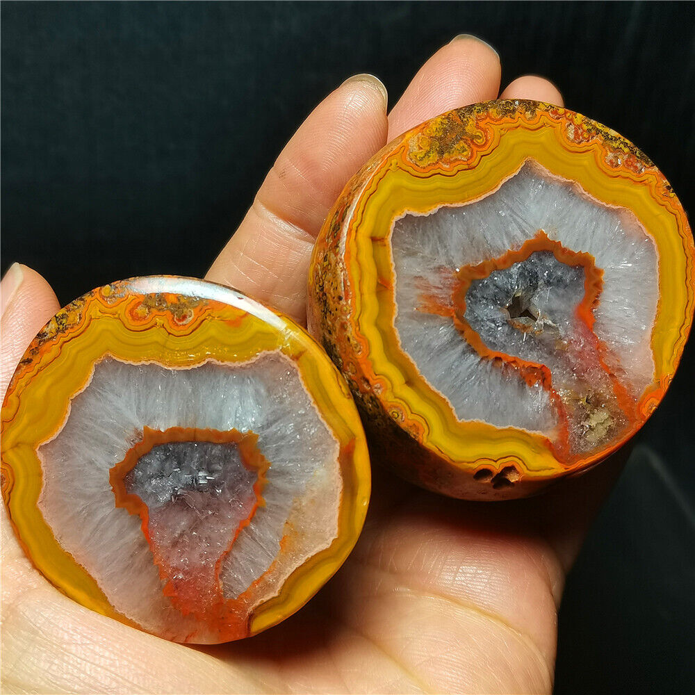 RARE 1 pair 308g Natural Warring States Red Agate Crystal Healing  WYY1312