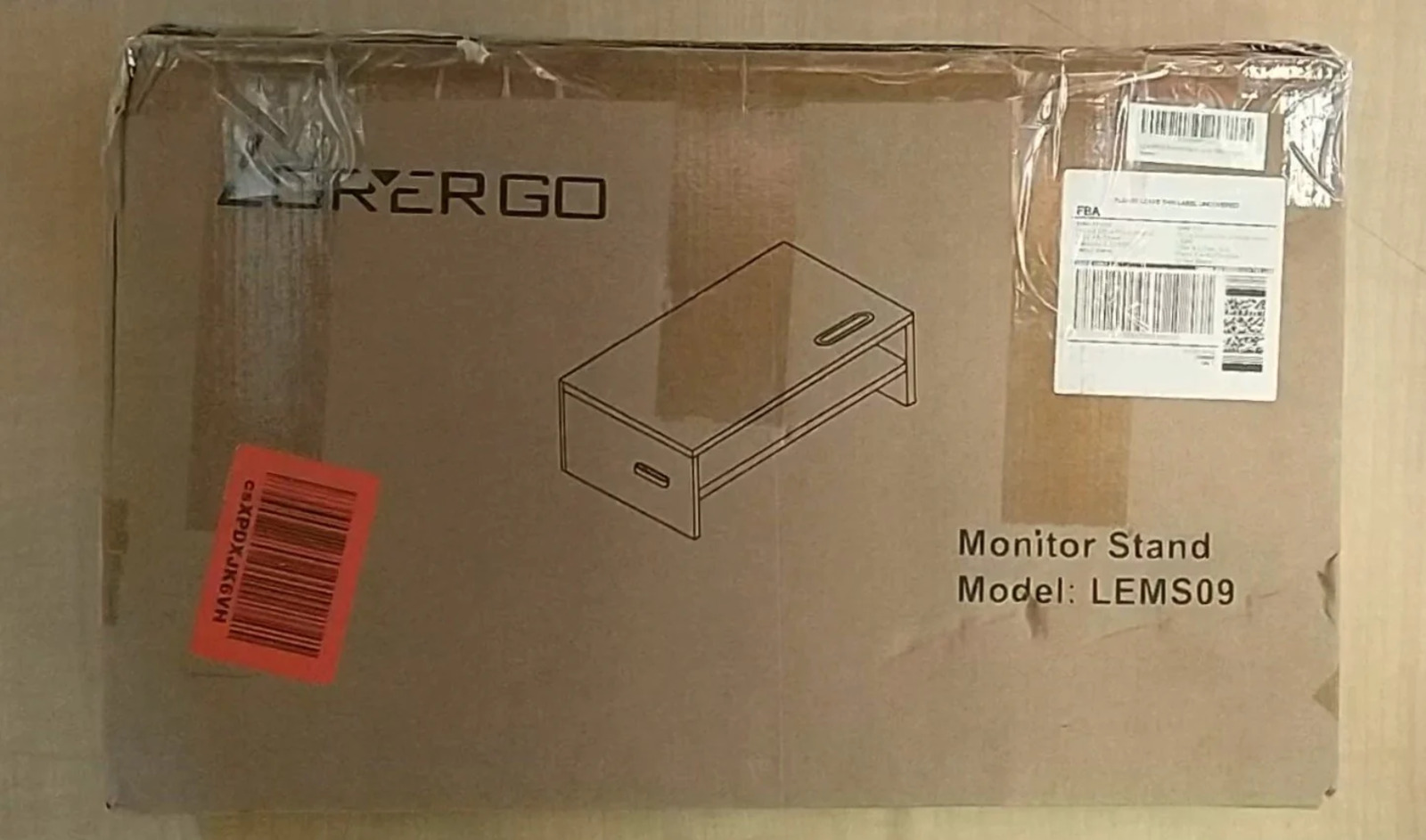 LORYERGO Monitor Stand 2 Tier Riser + Cellphone Holder & Storage Space Ergonomic