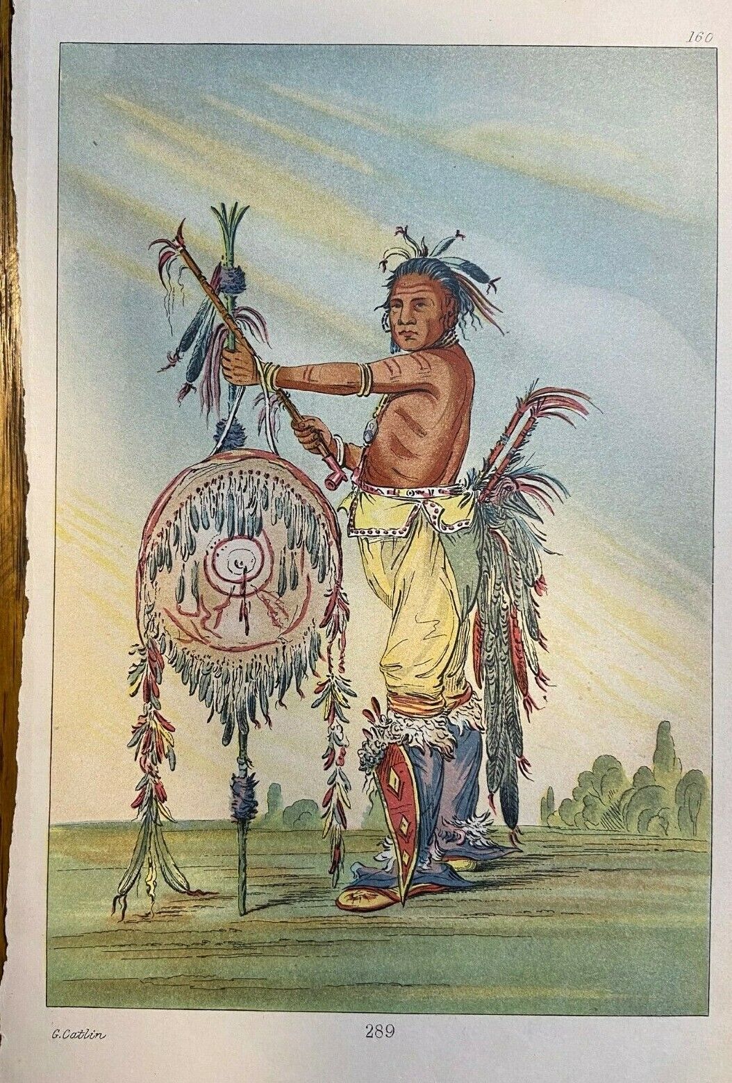 1903 Print Sauk Chief Pashepaho by George Catlin