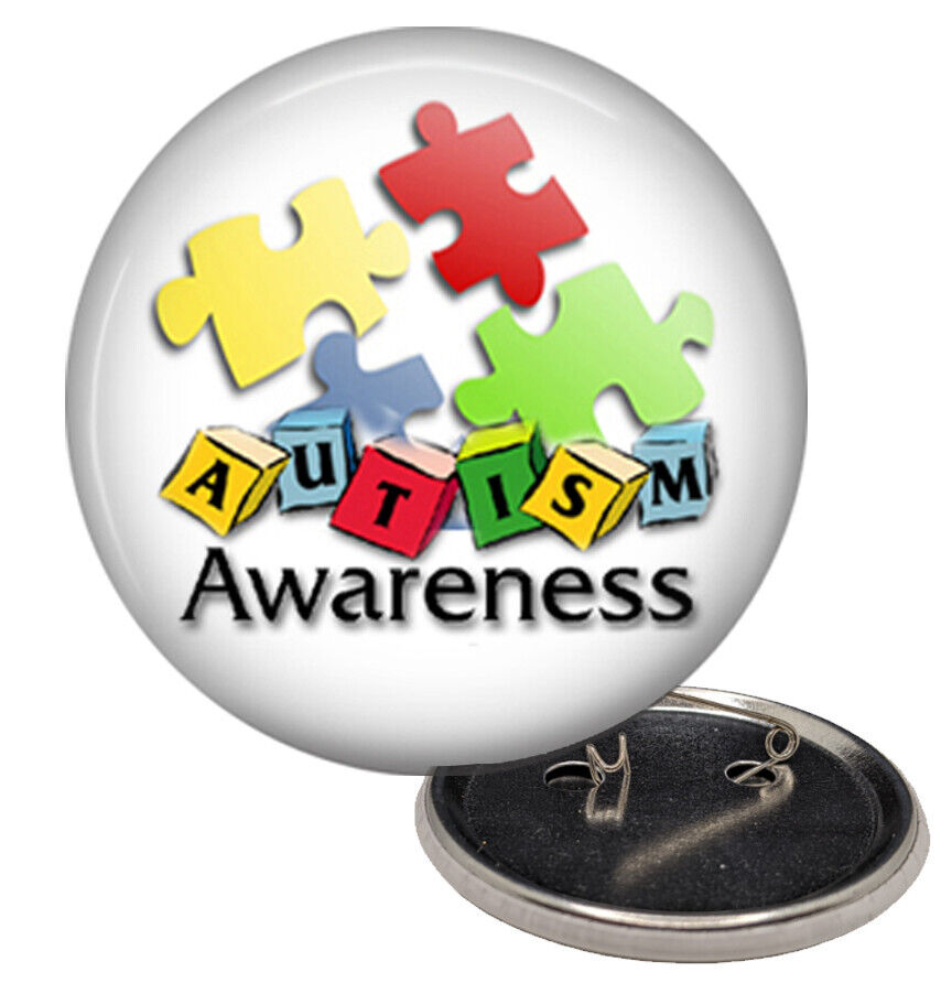 Autism Awareness Support Gift Pin 2 1/4\