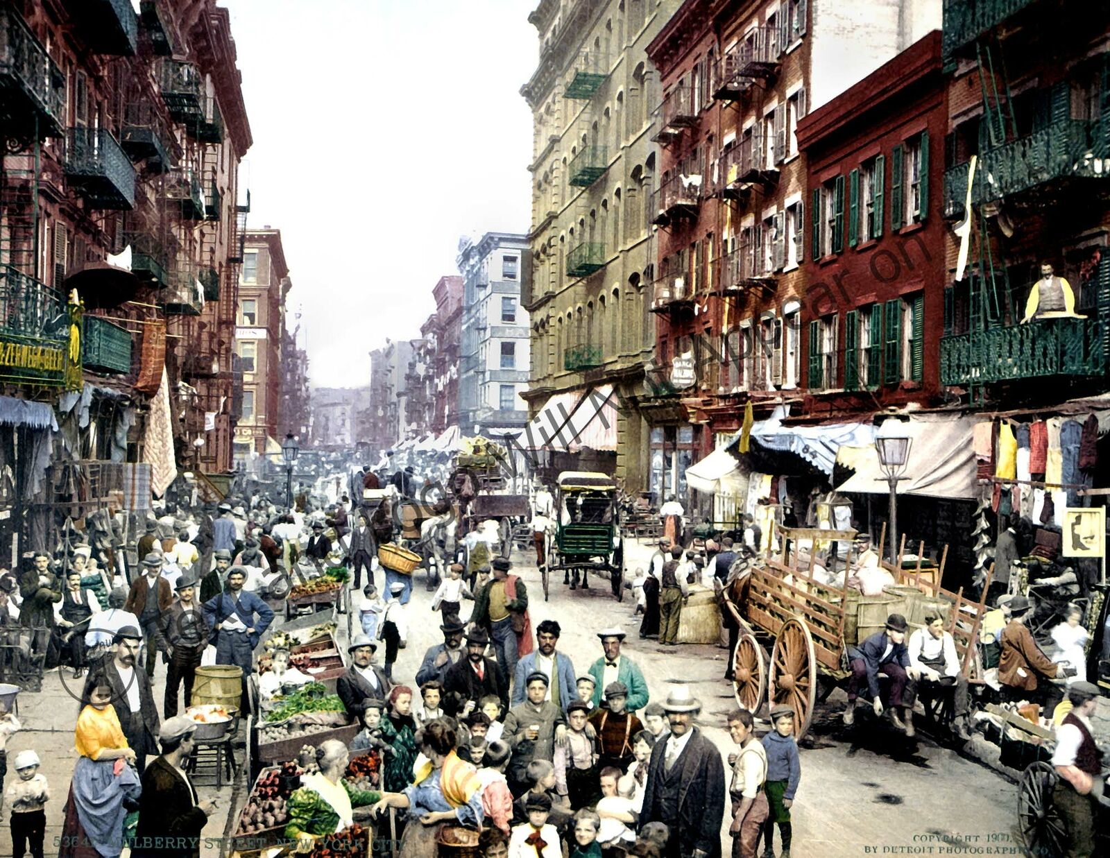 1900 Mulberry St, New York City, New York Vintage Photograph 8.5\