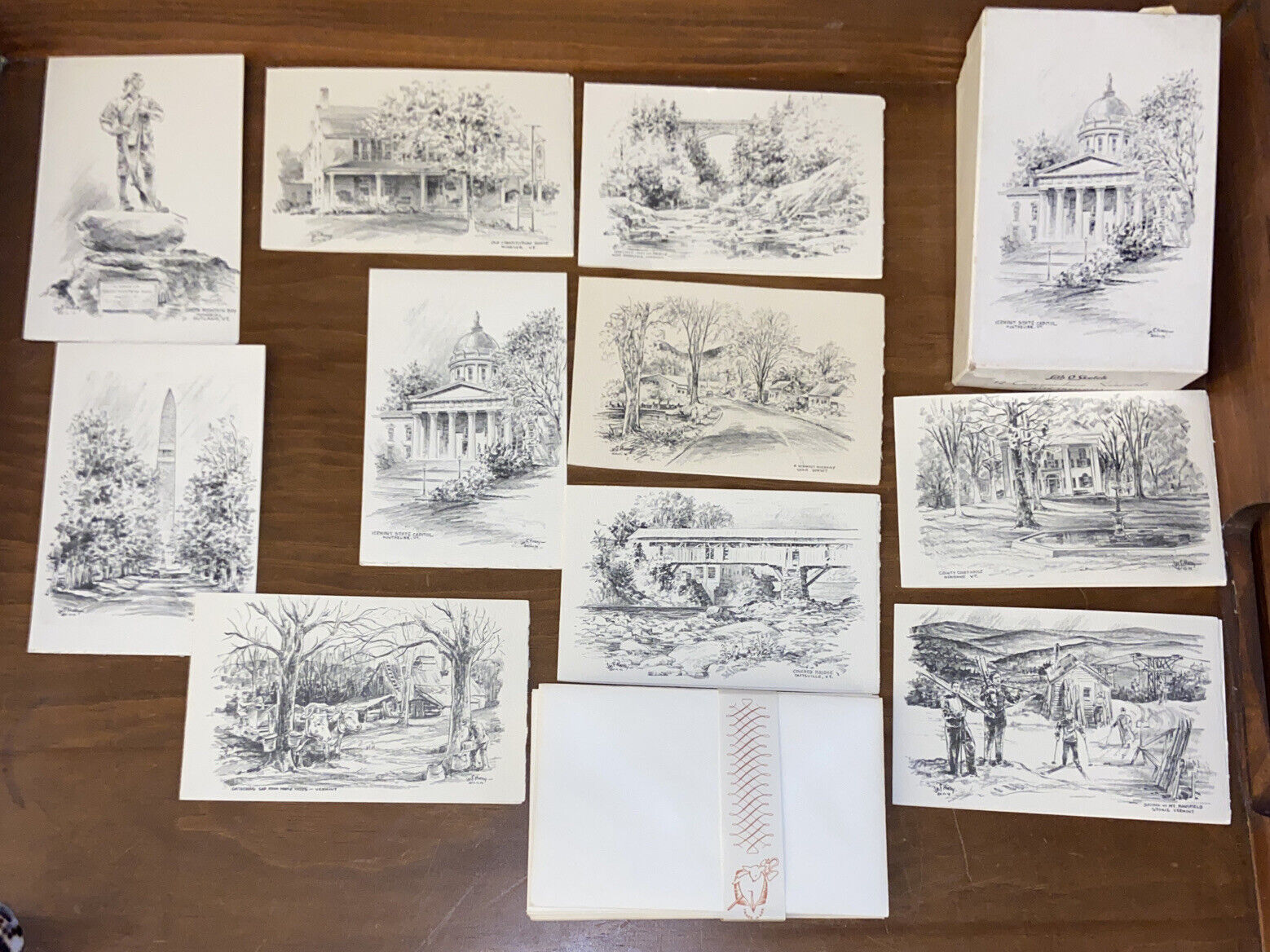 10 Vintage Vermont Scenes Lith O Sketch Scenicards By Jas F. Murray