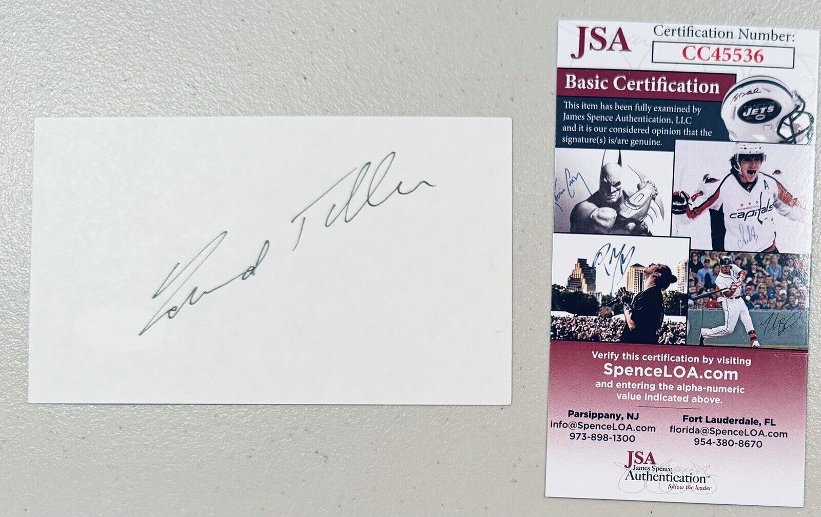 Edward Teller Signed Autographed 3x5 Card JSA Cert Hydrogen Bomb Oppenheimer