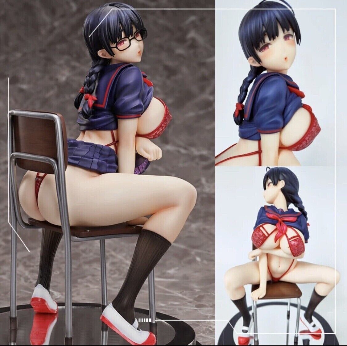 HOT Fuyuko Fujimi Hentai Girl Sitting Anime Action Figure Sexy Model Statue Toy