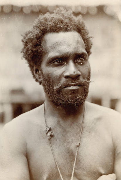 Mangara Chief of Marau Solomon Islands 1899 OLD PHOTO