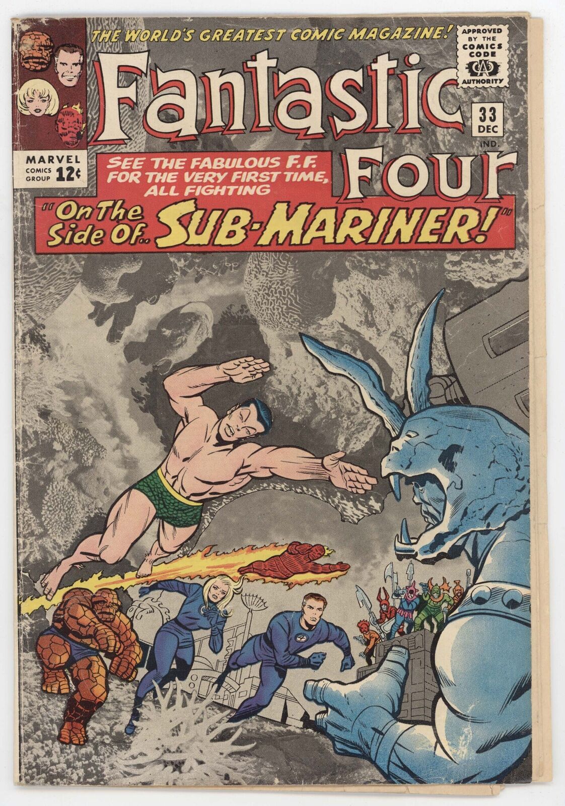 Fantastic Four 33 Marvel 1964 PR FR 1st Attuma Sub-Mariner Jack Kirby
