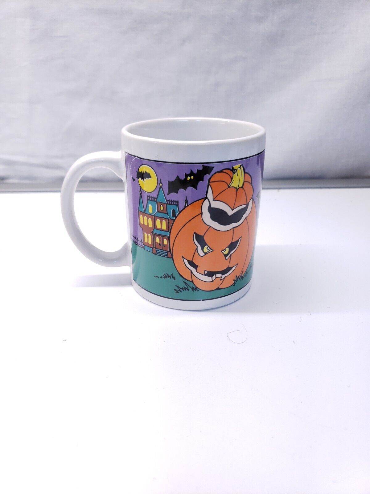 Vintage Halloween Evil Pumpkin Coffee Tea Mug 