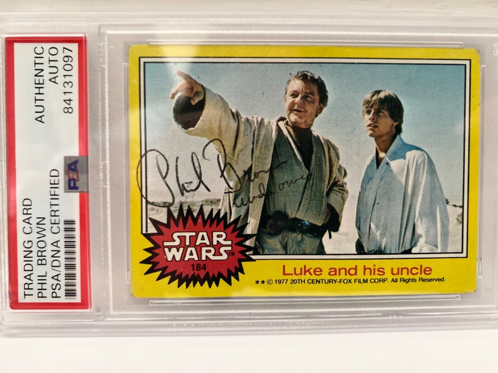 1977 Topps Star Wars #184 PSA DNA Phil Brown as Uncle Owen Autograph