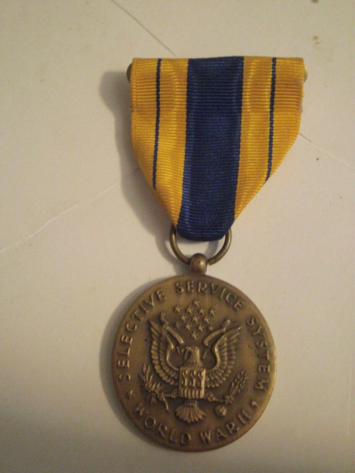  WWII Selective Service Medal with Slot Brooch