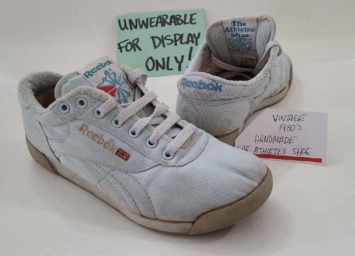 Reebok The Athletes Shoe Hand Made Vtg. 1980's Sneakers Movie prop Display only