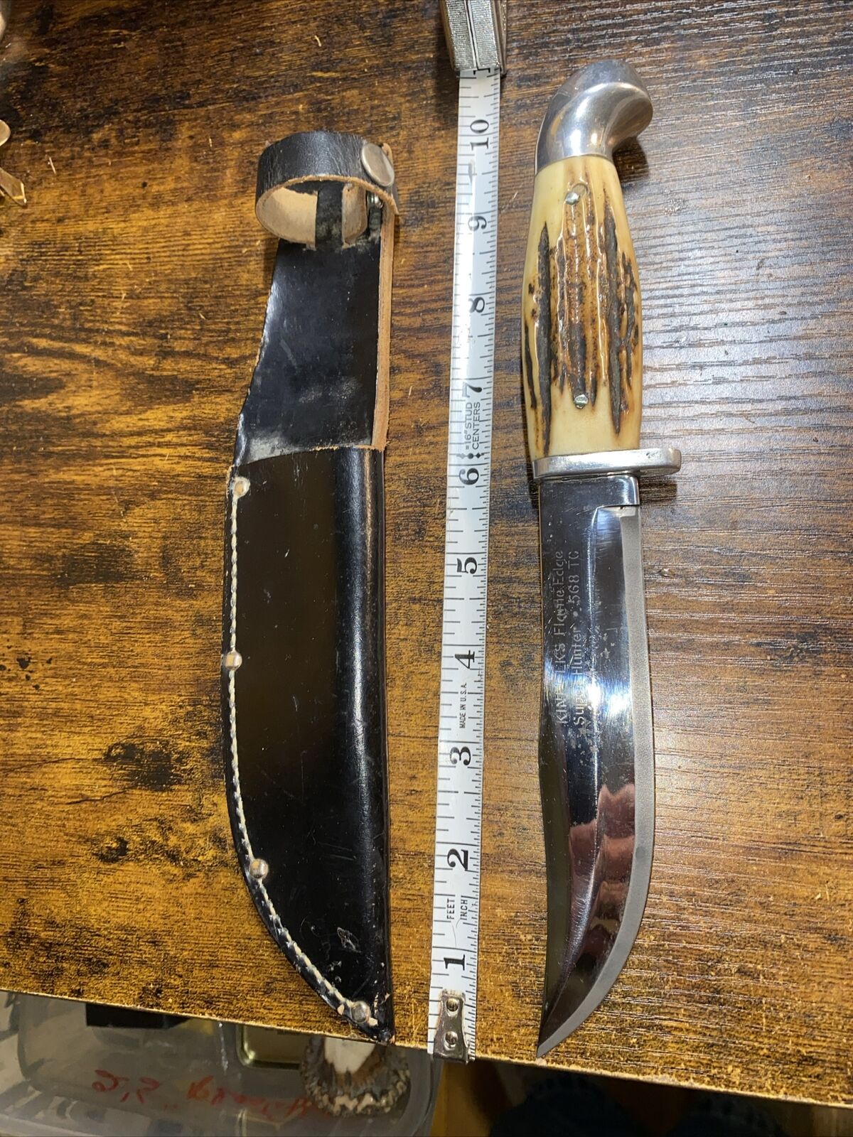 Nice Kinfolks Flame Edge Super Hunter 568 TC Hunting Knife Old Vintage Collector