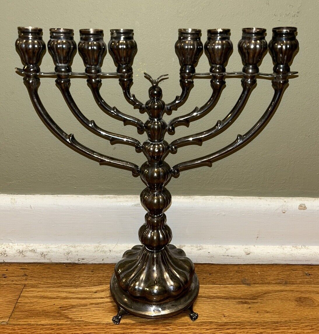 Menorah Sterling Antique American Early 20th Century Jewish Judaica 16.8 Ounces