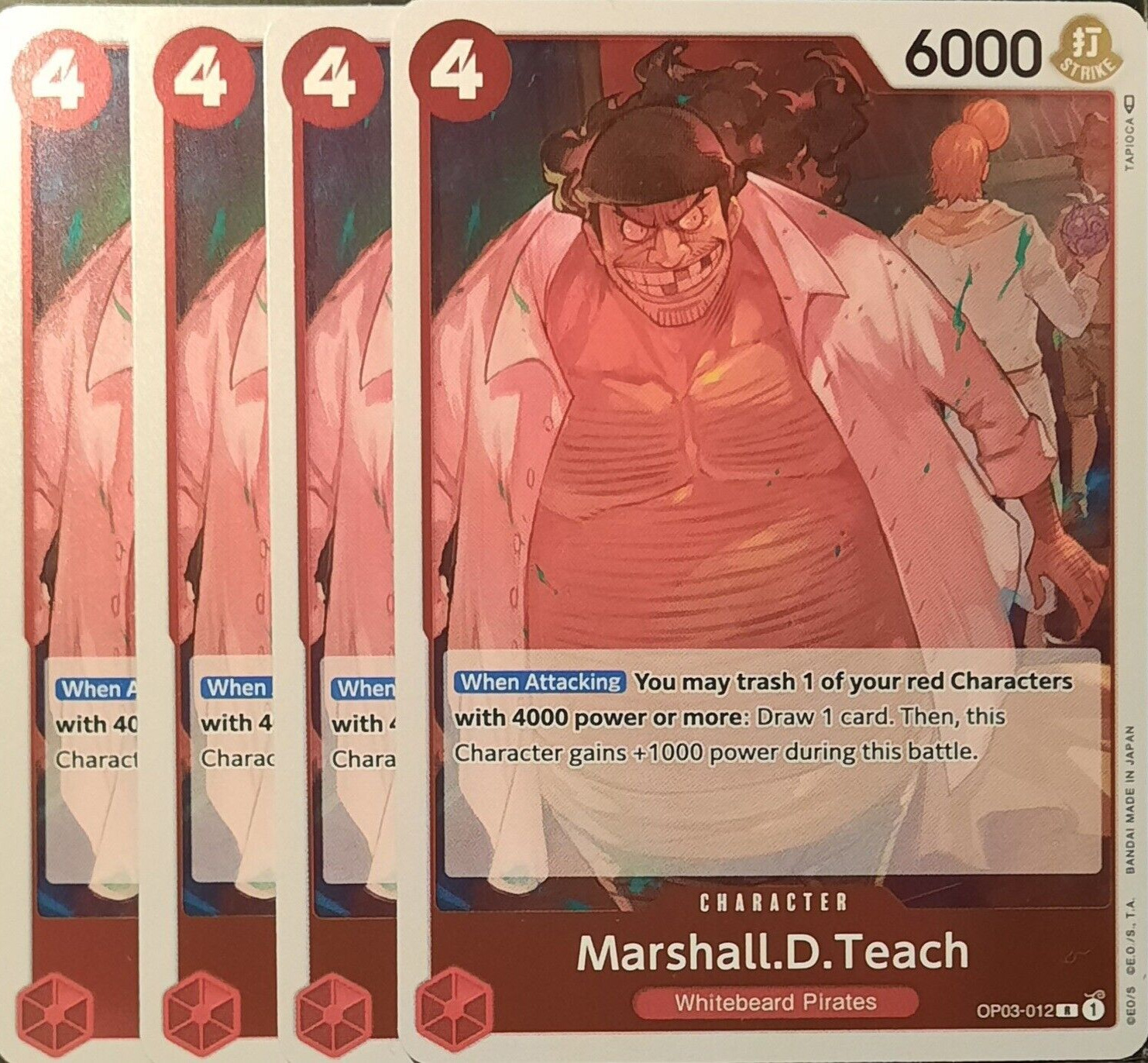 One Piece TCG - 4 Series Playset - OP03-012 Marshall.D.Teach R/EN/NM