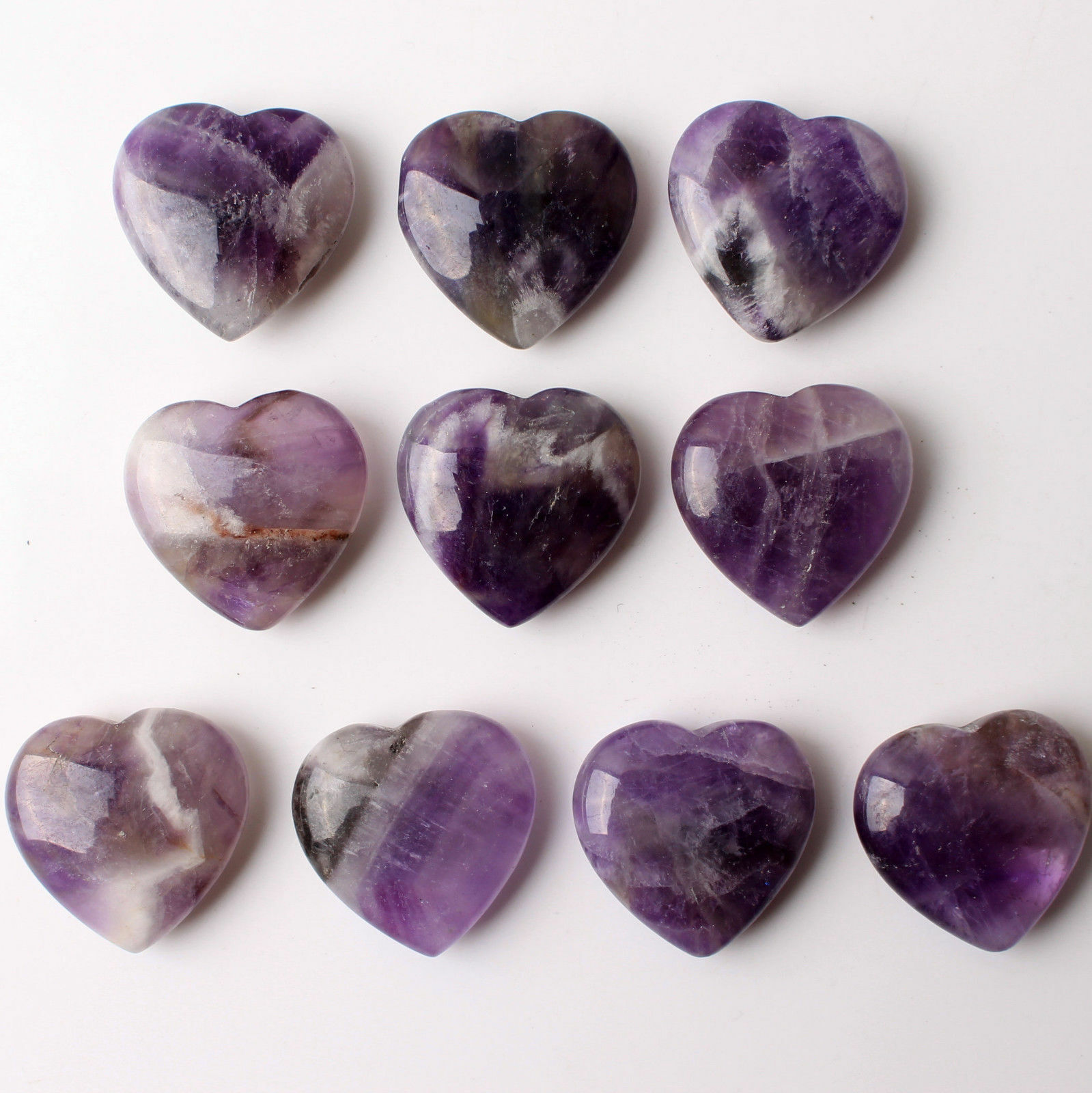 Wholesale price Amethyst Crystal Heart Shaped Pendant Reiki Healing