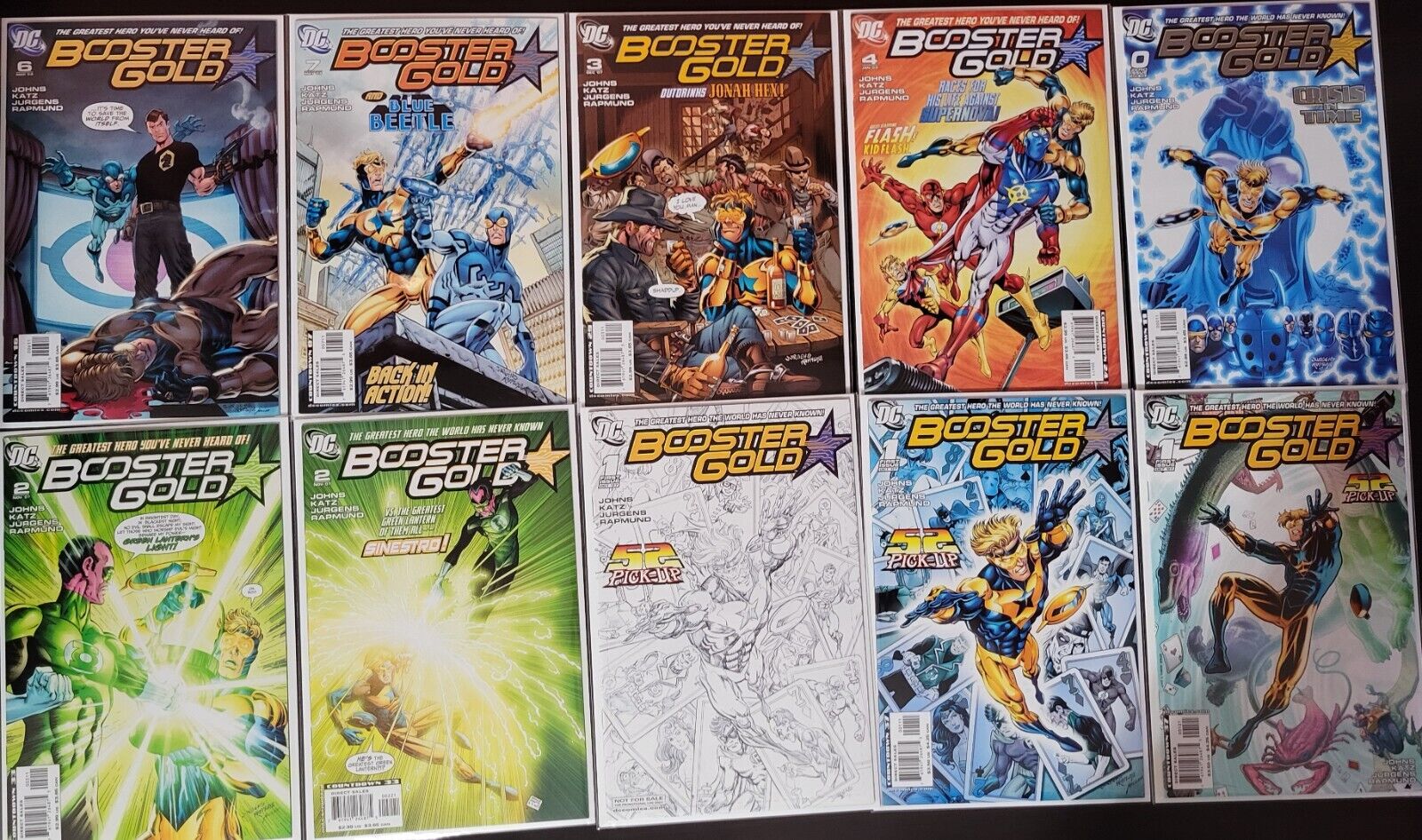 BOOSTER GOLD #1 Diamond RRP Sketch Variant + #0-#4, #6, #7 DC 2007 Lot of 10