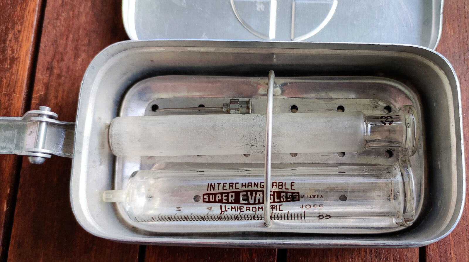 Old Vintage Super Eva Glass Syringe 10cc, Micromatic, Made in Italy 