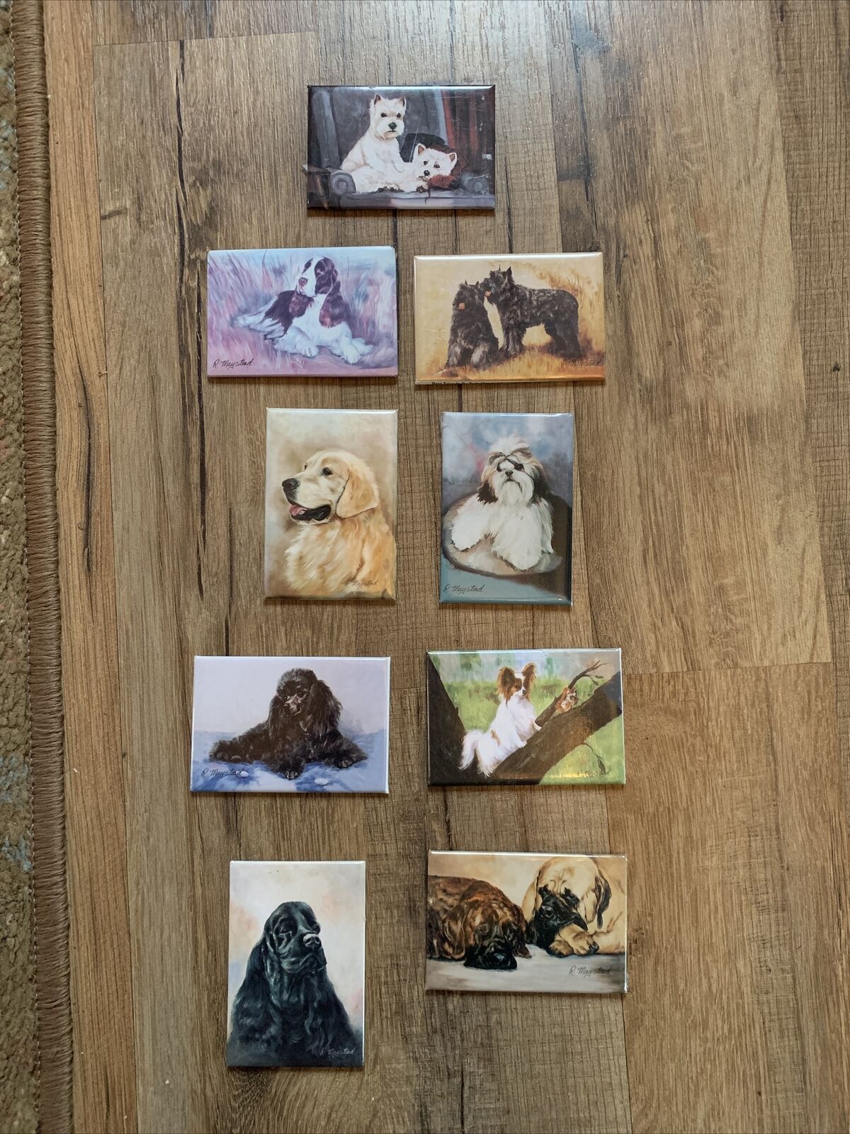 Lot Of 9, Dog Themed Refrigerator / Tool Box Magnets