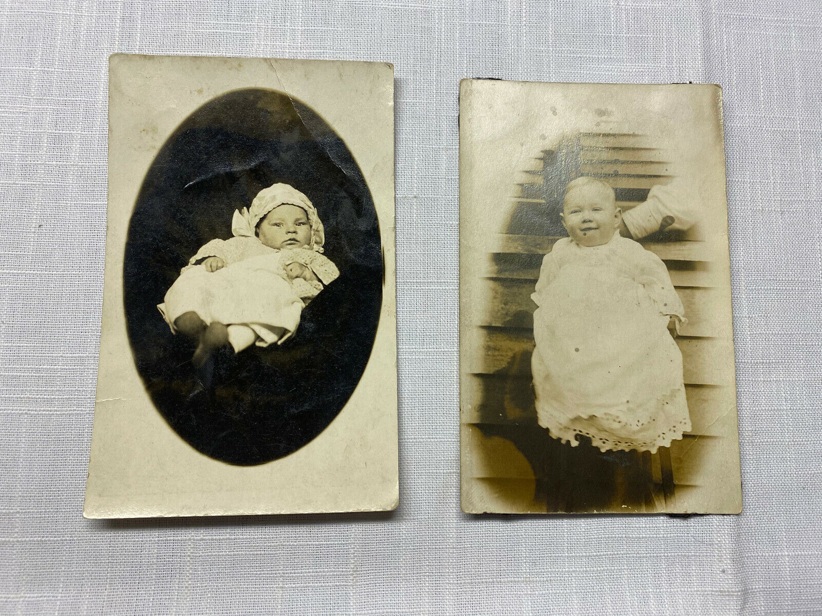 VINTAGE REAL PHOTO POSTCARD OF BABIES - 2 POST CARDS 