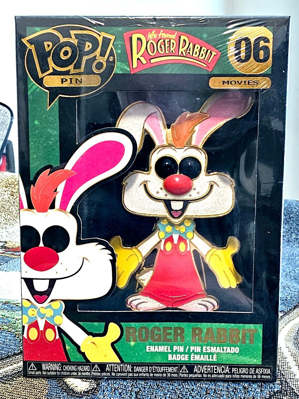 Funko Pop Roger Rabbit 06 Enamel Pin Figure 4.5 inch NEW Who Framed Roger Rabbit