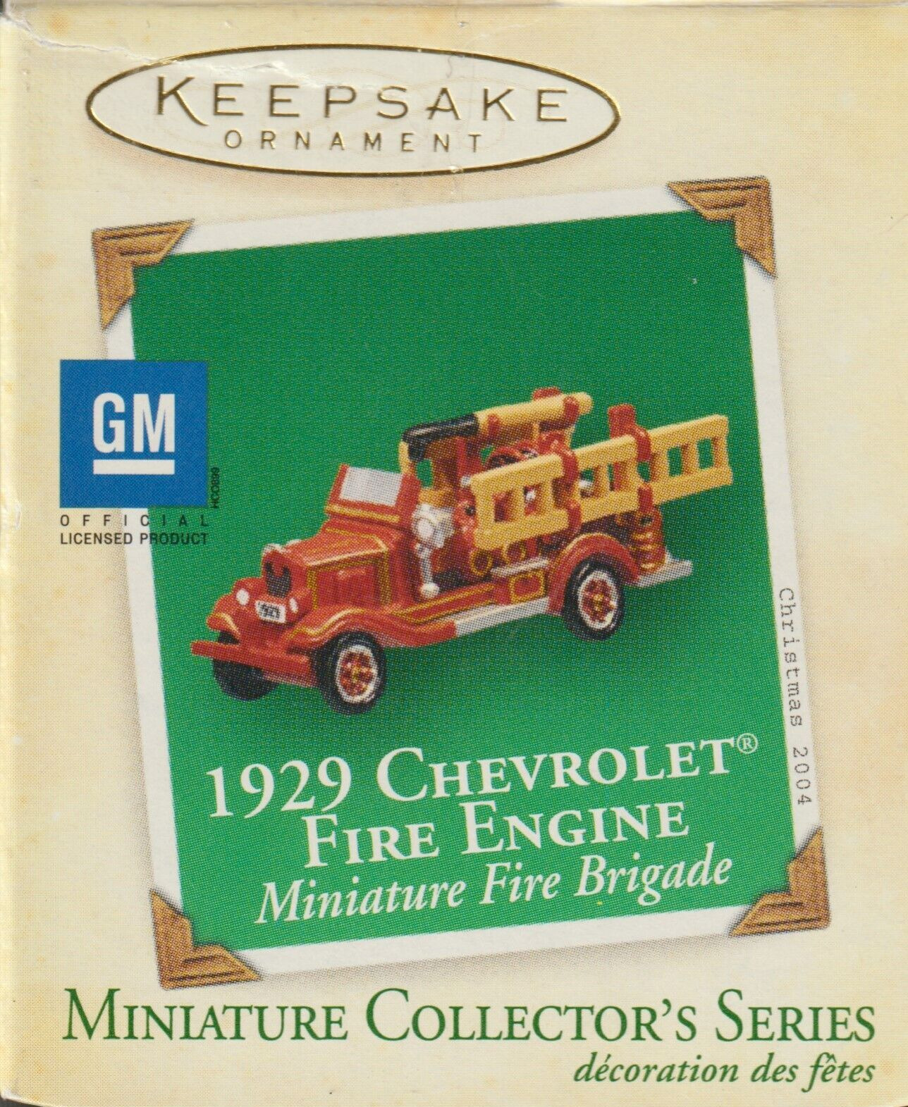 Hallmark Keepsake 2004 Miniature Ornament 1929 Chevrolet Fire Engine NIB New