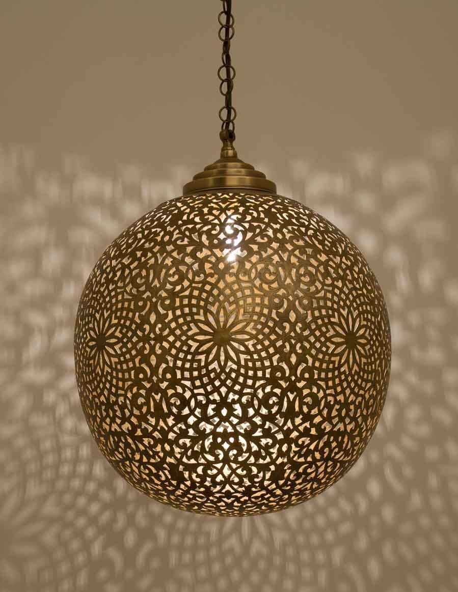 Moroccan Chandelier Pendant Light Brass Rose Desert Antique Lamp Hanging Vintage