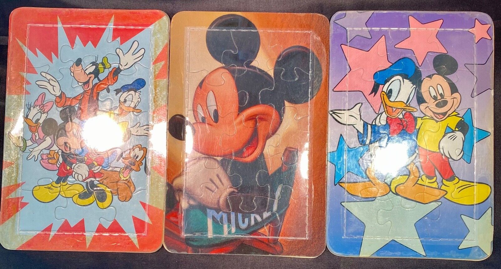 Disney Vintage Puzzle Postcards Mickey and Friends Set of 3