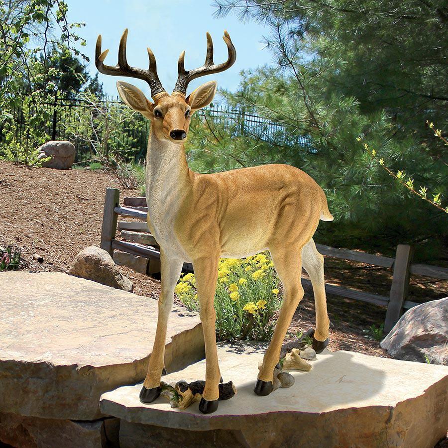 Majestic Stag Buck Forest Garden Large Scale Male Deer Wildlife Yard Statue