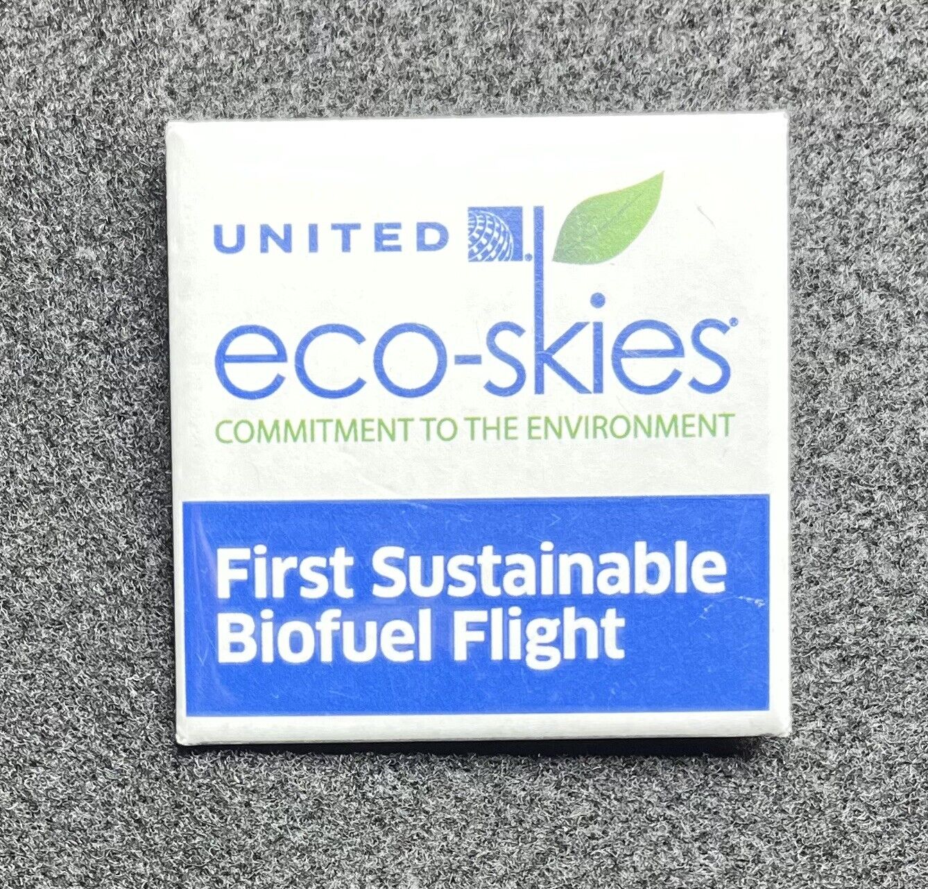 United Airlines Eco-Skies First Biofuel Flight Advertising Pinback Button