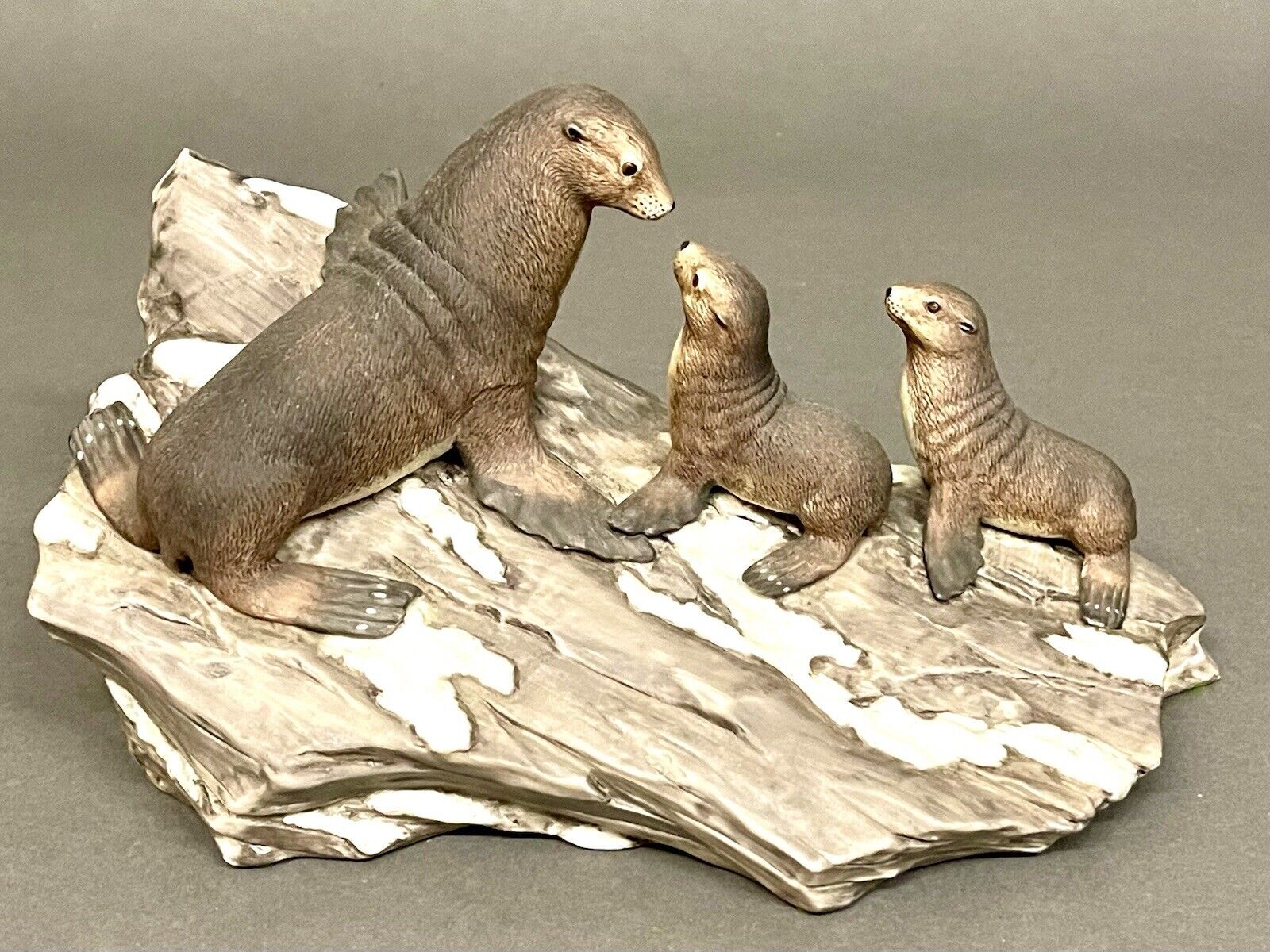 Seven Continents Lenox Wildlife  Antartica Fur Seals W/Cubs Porcelain Figurine