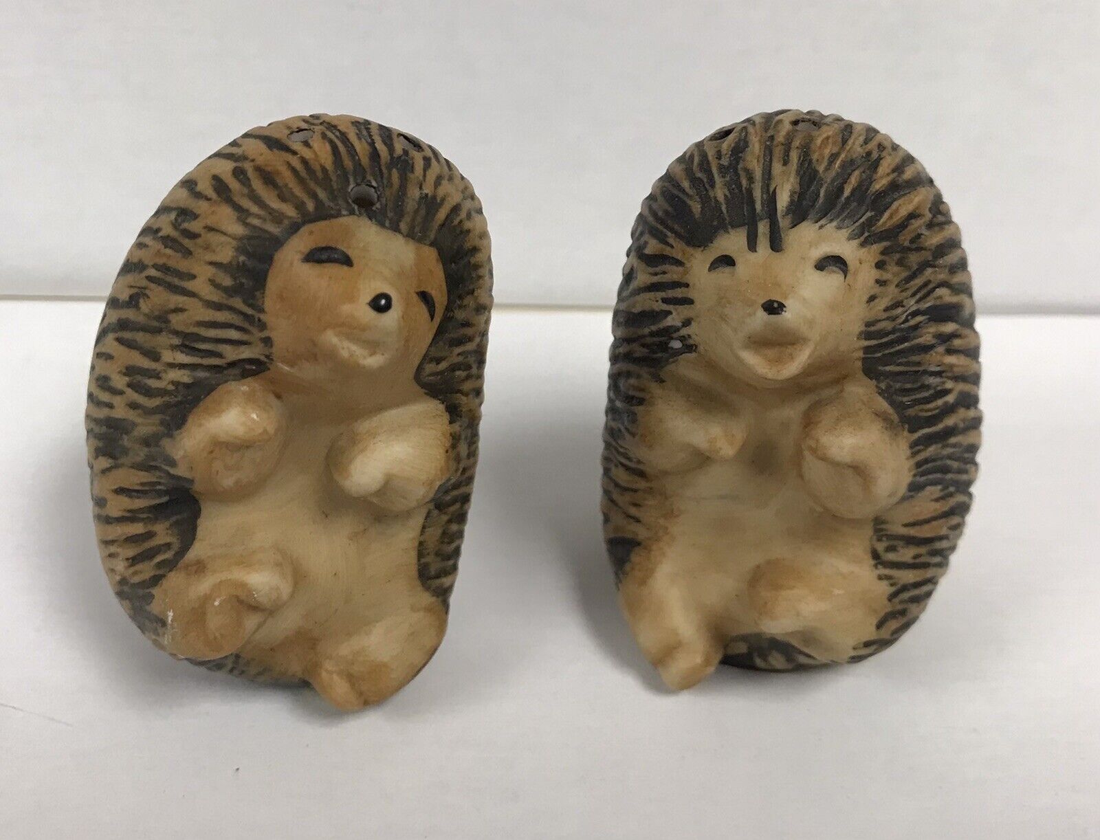 Vintage Hedgehog Salt And Pepper Shakers With Stoppers
