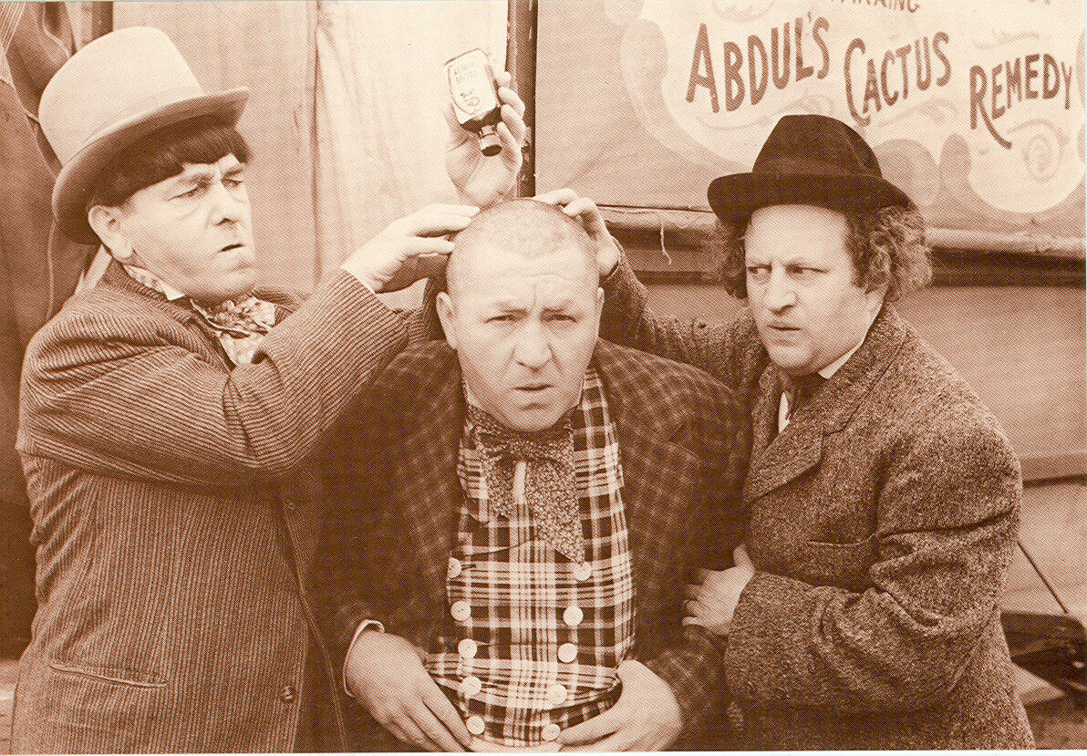 THE THREE STOOGES BALDNESS CURE  ON POSTCARD(60*)