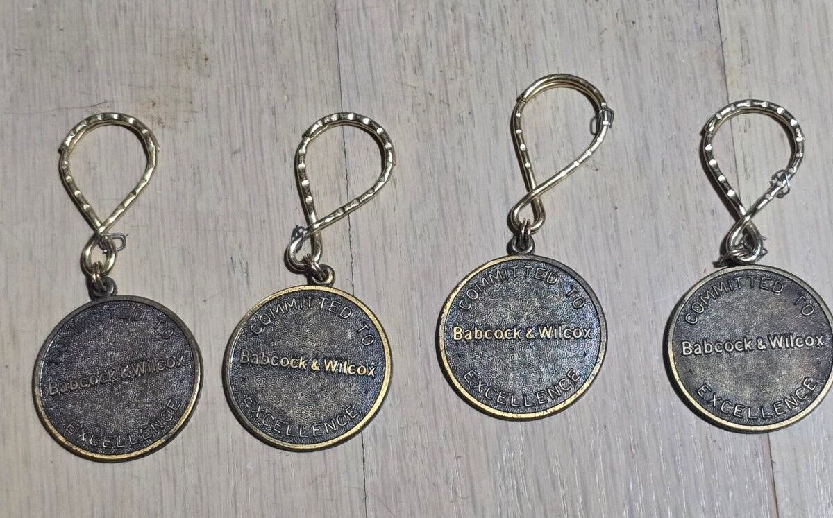 4** Vintage BABCOCK & WILCOX Committed to Excellence keychains Barberton OH Mail