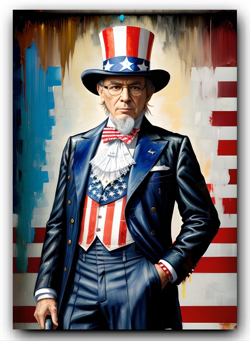 Uncle Sam ACEO Sketch Card Print - Exclusive Art Trading Card #1 PR500