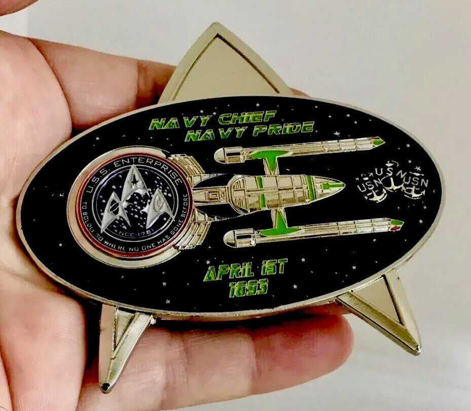 Star Trek Space Ship USS Enterprise NCC-1701 CPO MESS Military Collectible Coin