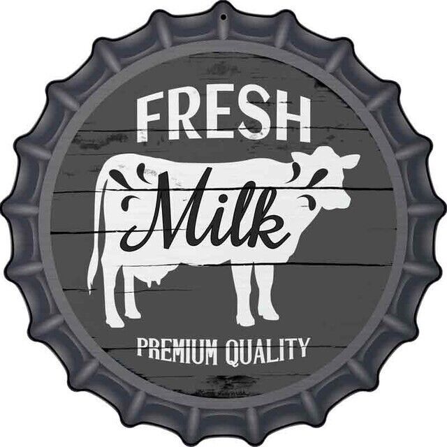 Fresh Milk Premium Quality Novelty Metal 12\