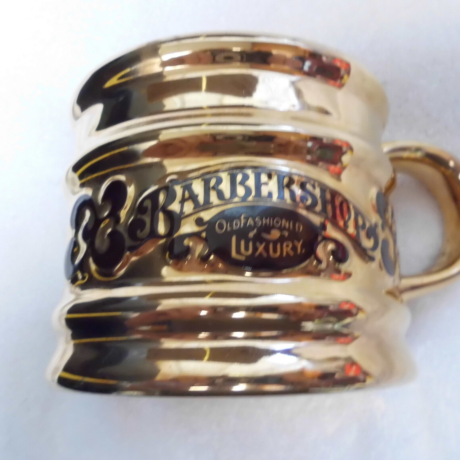 Vintage Franklin Toiletry Old Fashioned Luxury Barbershop Shaving Mug Gold