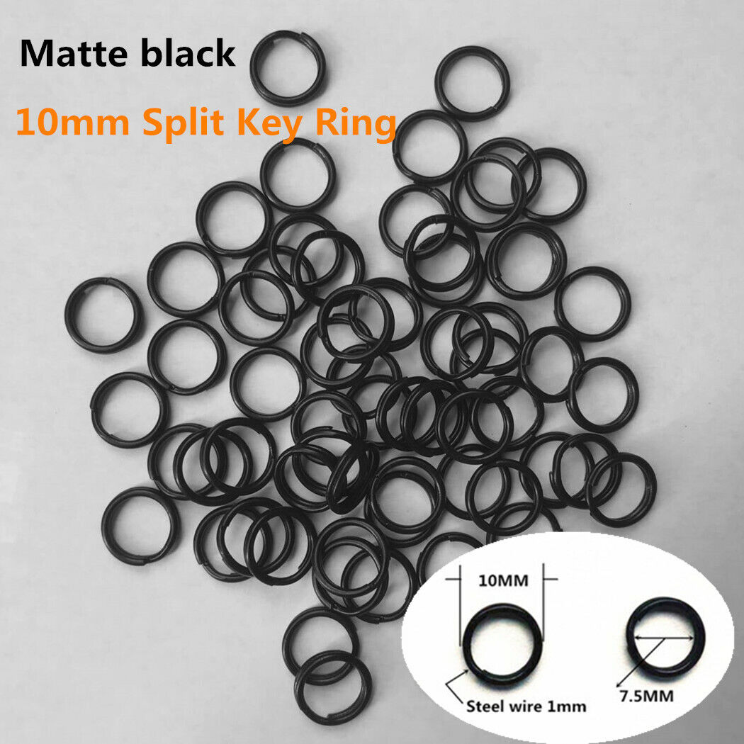 Wholesale 10mm Metal Split Key Ring  Keychain Ring Matte black 10-50000pcs x