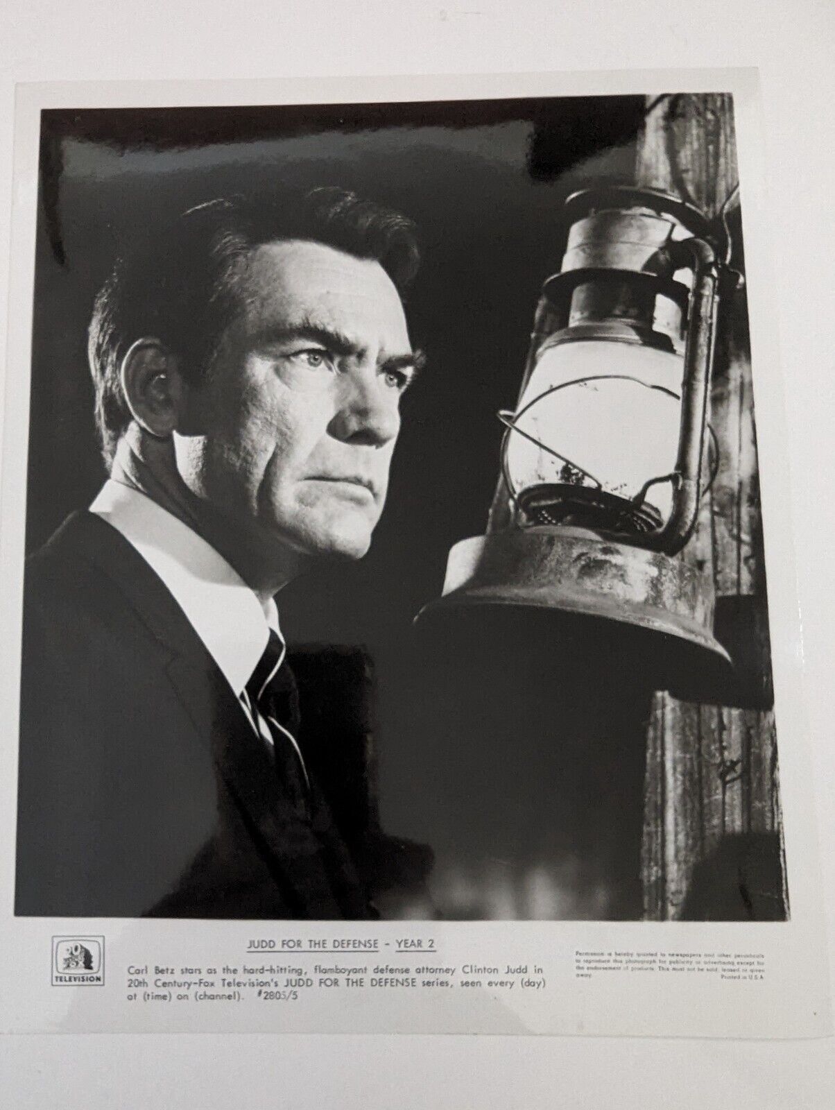Vintage Movie Promo Press Photo Photograph Judd For The Defense Carl Betz