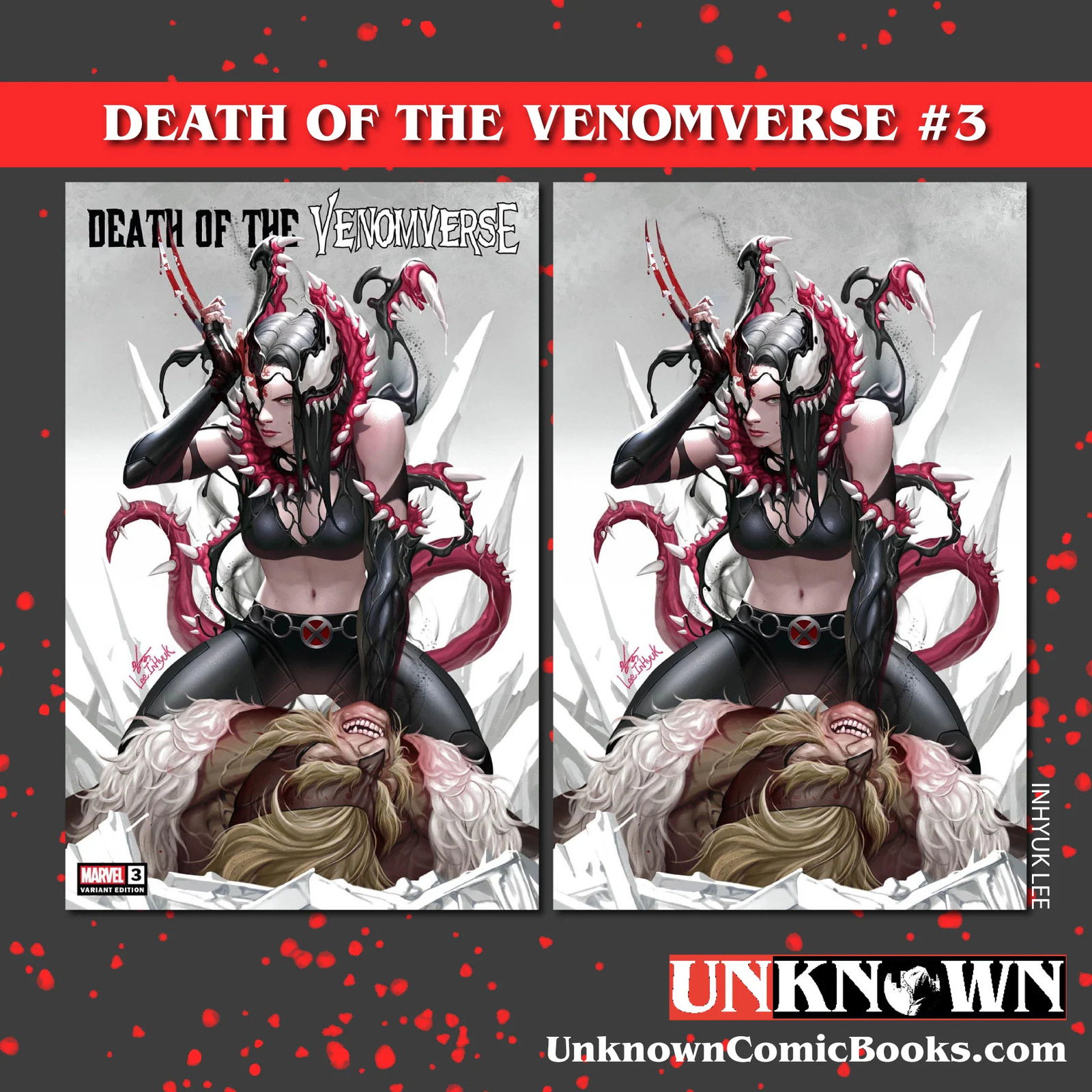[2 PACK] DEATH OF THE VENOMVERSE #3 UNKNOWN COMICS INHYUK LEE EXCLUSIVE VAR (08/