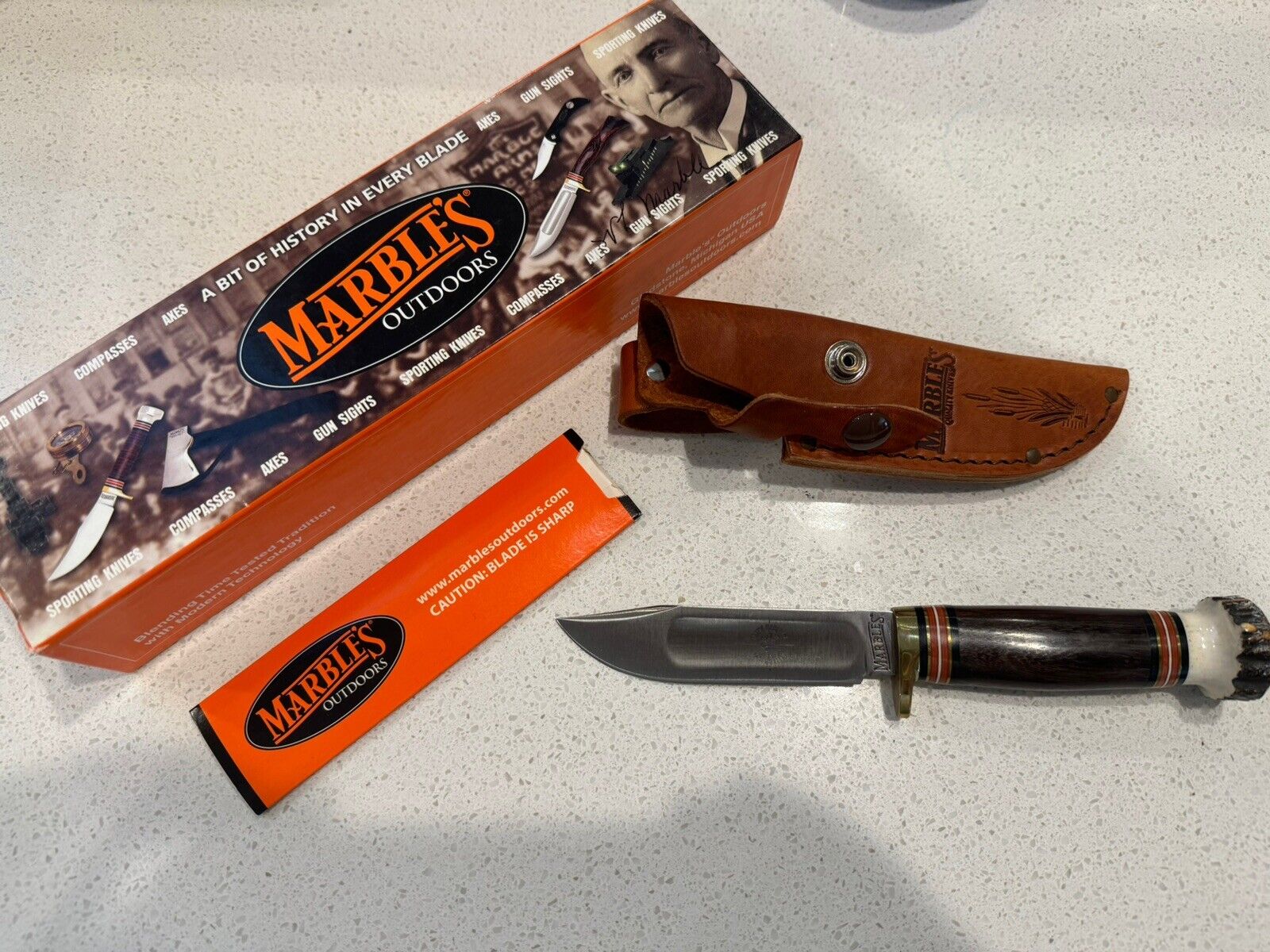 Marbles Rosewood Stag Fixed Blade New In Box