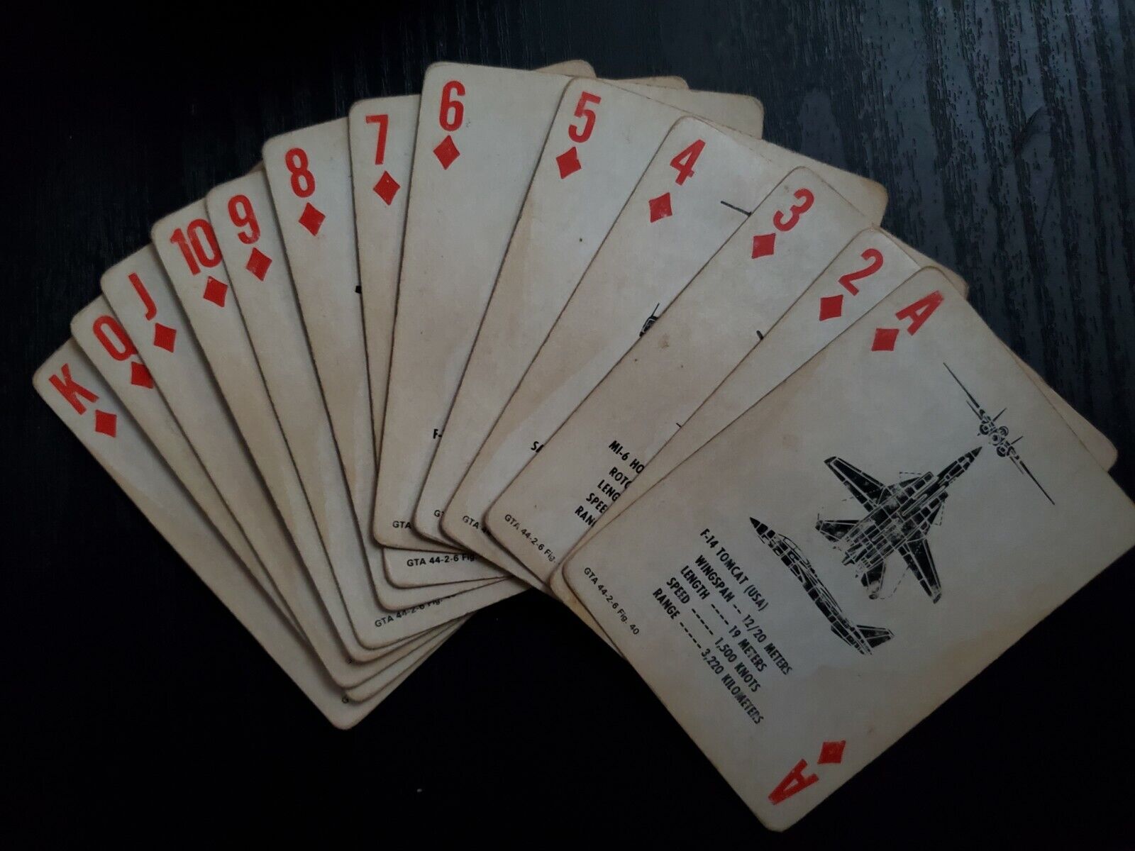 1979 Aircraft Recognition Playing Cards Graphic Training Aid 44-2-6 US Military