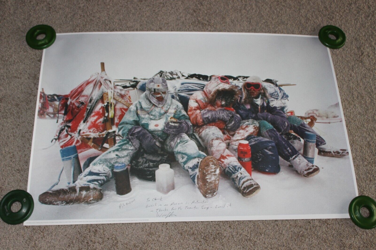 1990 Trans Antarctica Expedition Photo Print Signed Will Steger Dogsled 36 X 24