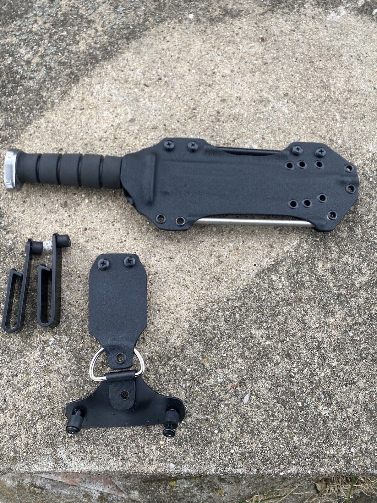 Ka-Bar ExtremeD2 MultiCarry Kydex sheath/W 400grit&ferro Rod(Knife Not Included)