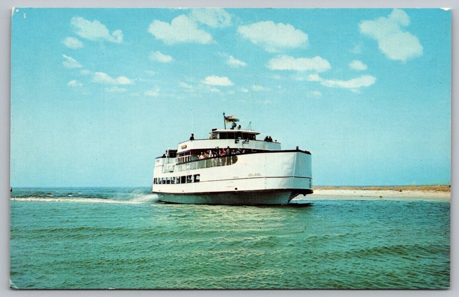 North Carolina Ocracoke Cedar Island Ferry Sea Level Scenic Chrome UNP Postcard