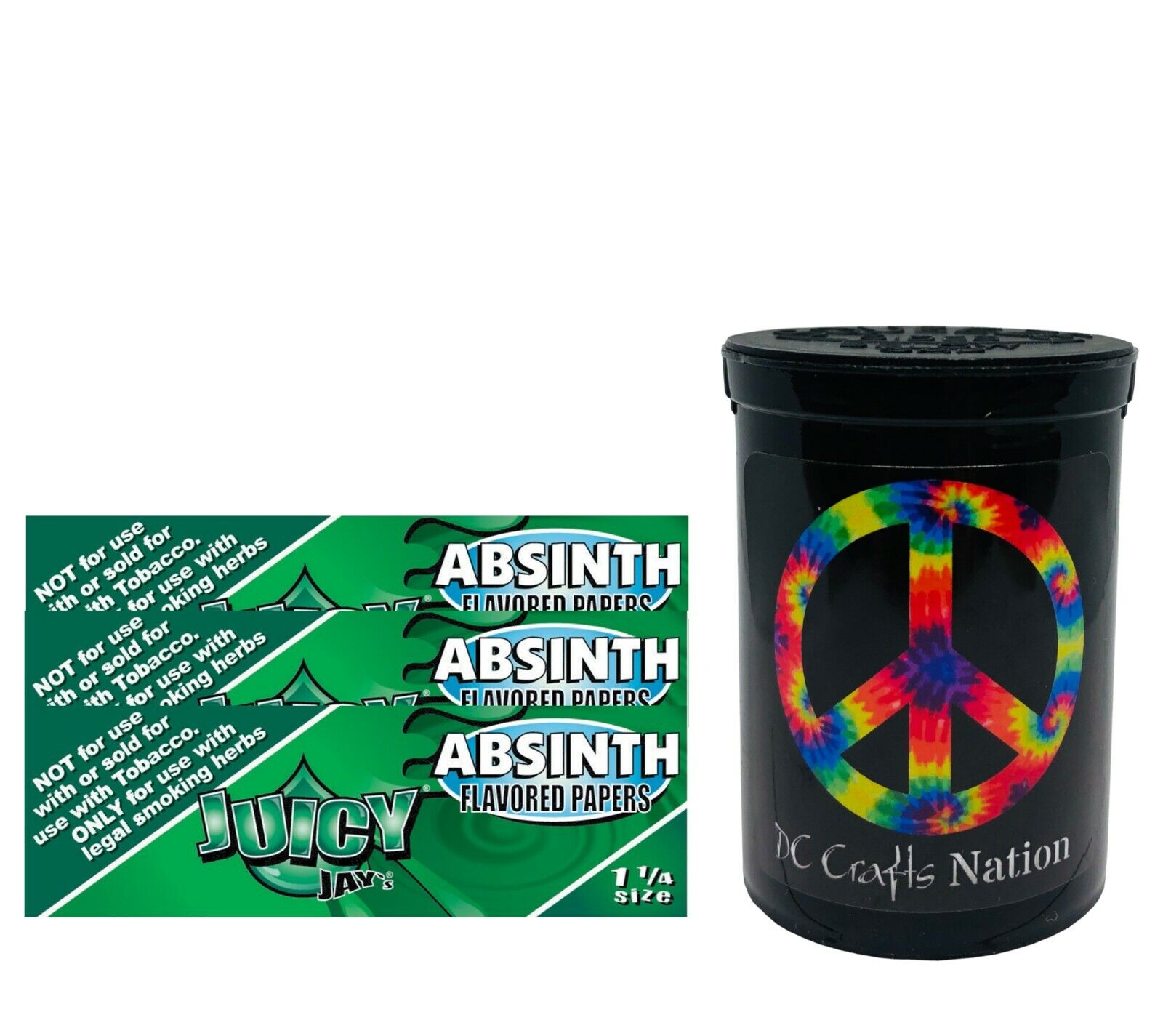 Juicy Jay\'s Absinth Papers 1.25 3 Packs & Child Resistant Fresh Kettle